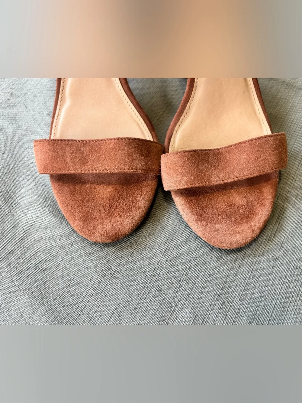 Cole Haan Dusty Rose Suede Lace-Up Block Heel Sandals 8B